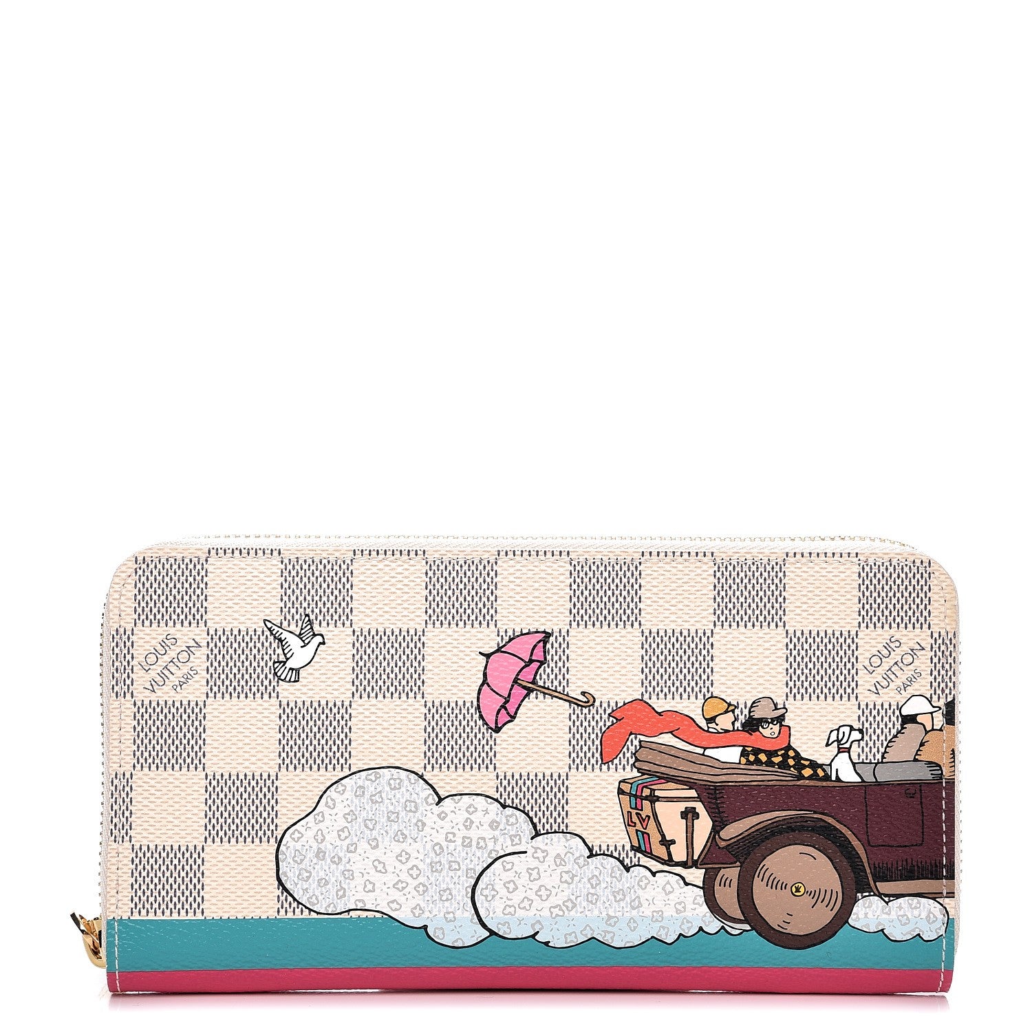 Louis Vuitton Damier Azur 2015 Christmas Animation Zippy Wallet Hibiscus 1 of 7