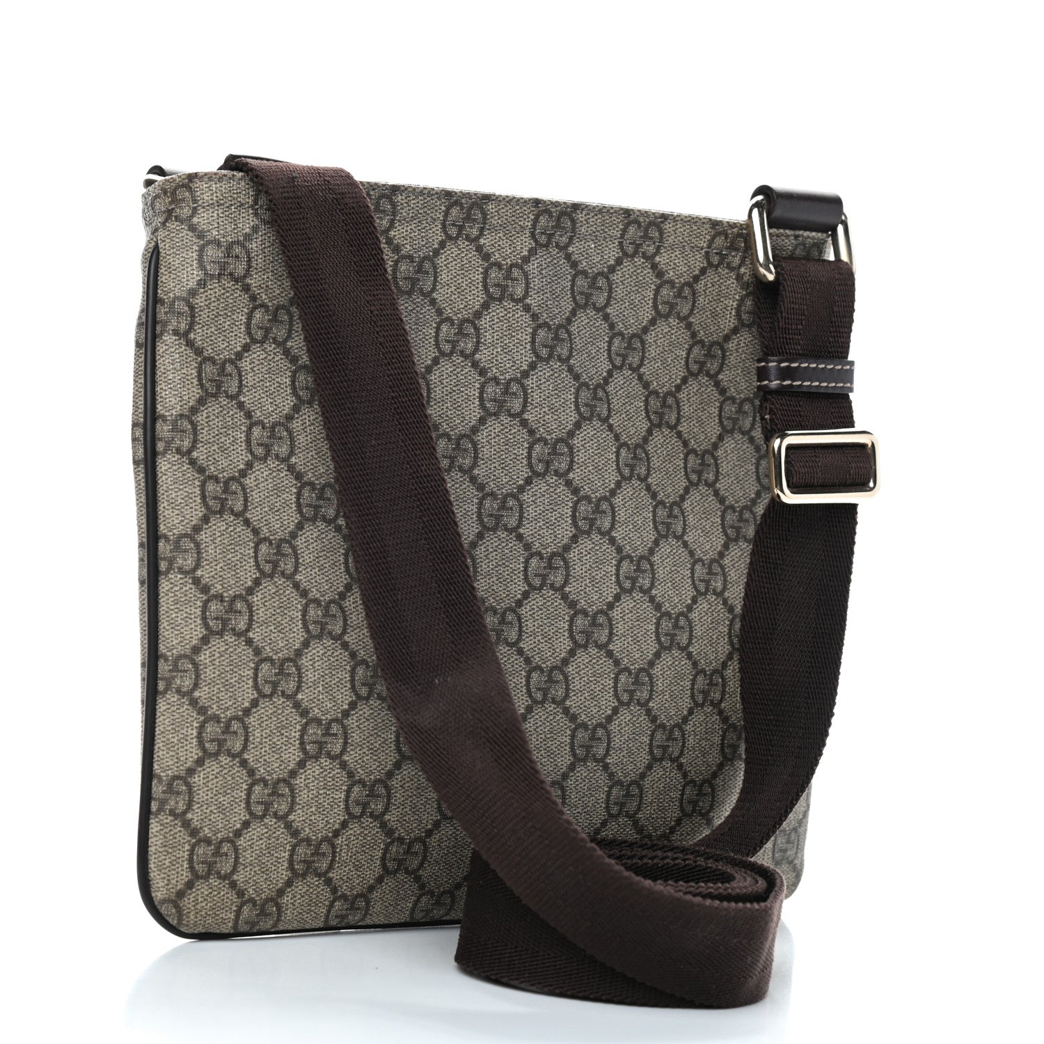 Gucci GG Supreme Monogram Small Flat Messenger Bag Dark Brown 2 of 8
