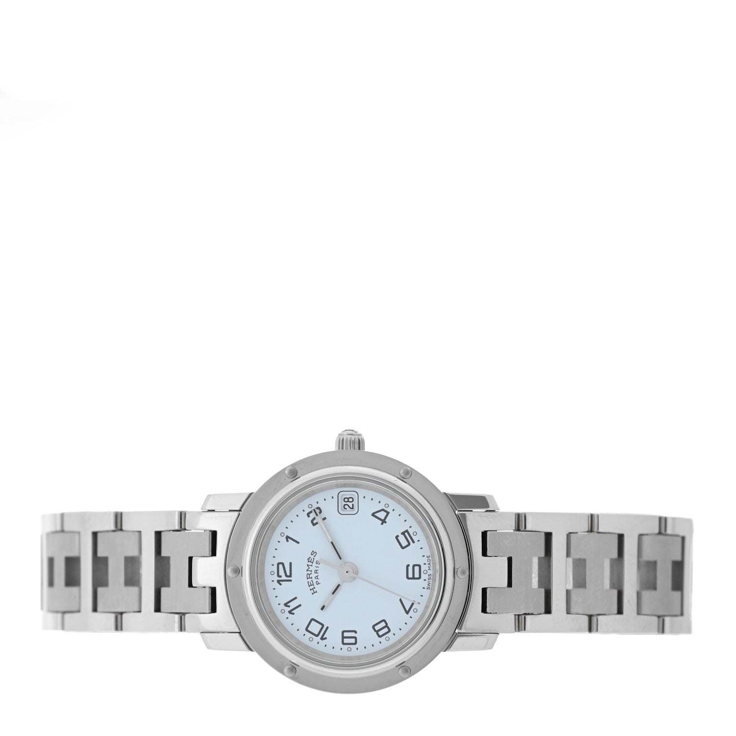 Hermes Stainless Steel 24mm Clipper Quartz Watch White 2 of 5