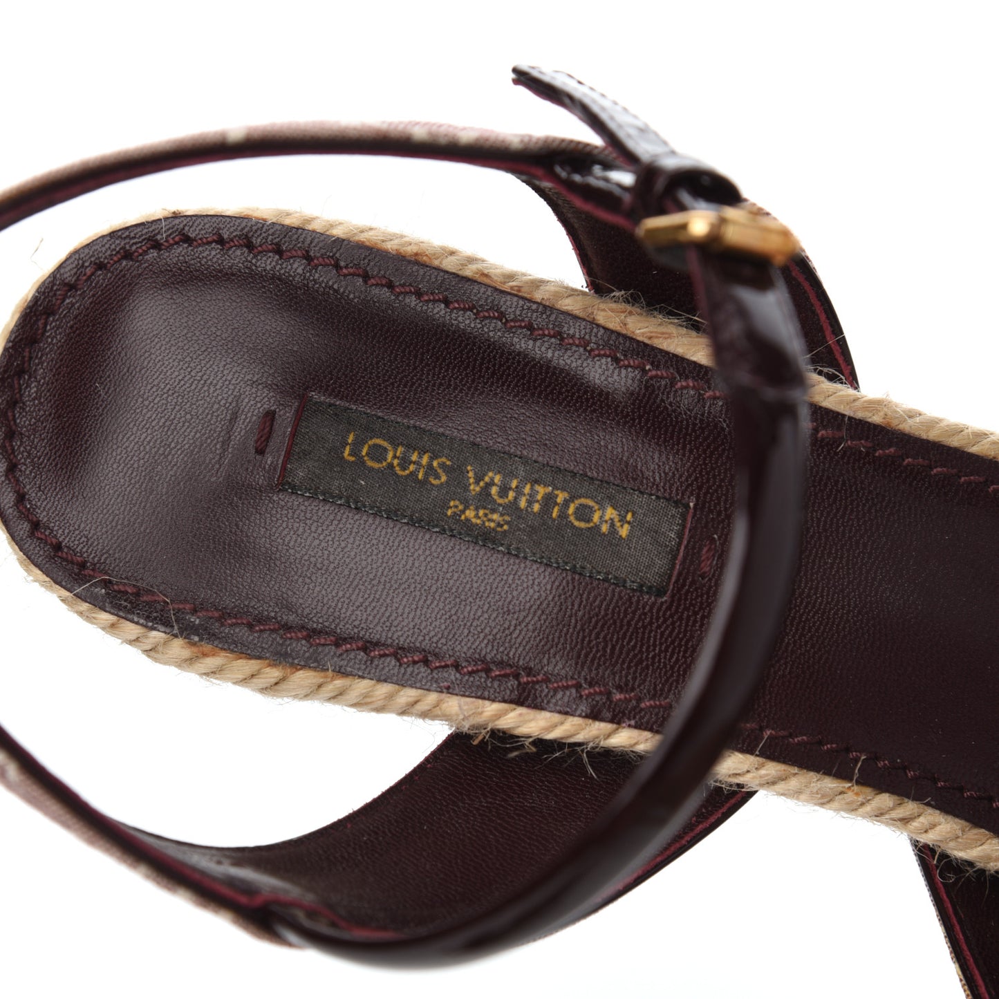 Monogram Idylle Majorca Espadrille Wedge Sandals 40 Sepia