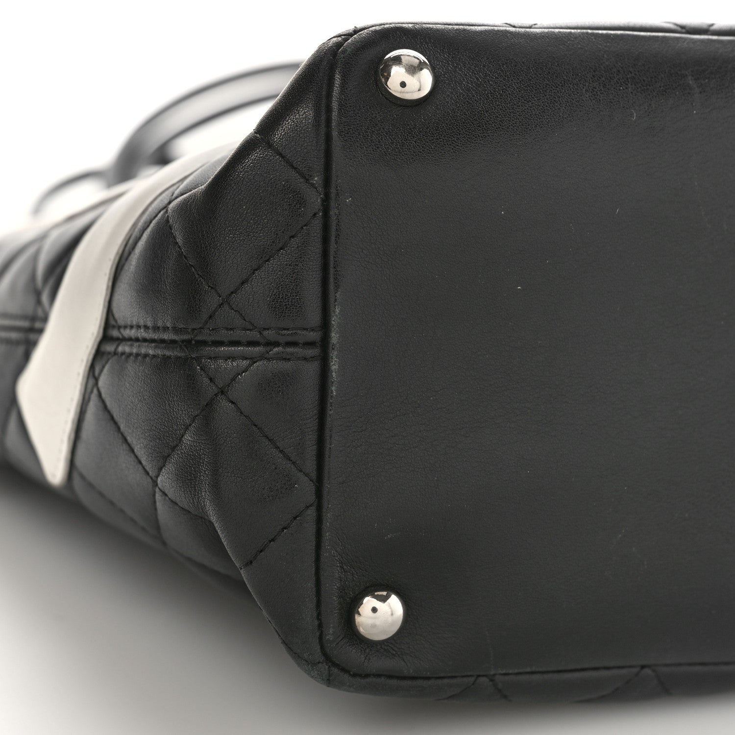 Chanel Calfskin Quilted Medium Cambon Tote Black White 8 of 10
