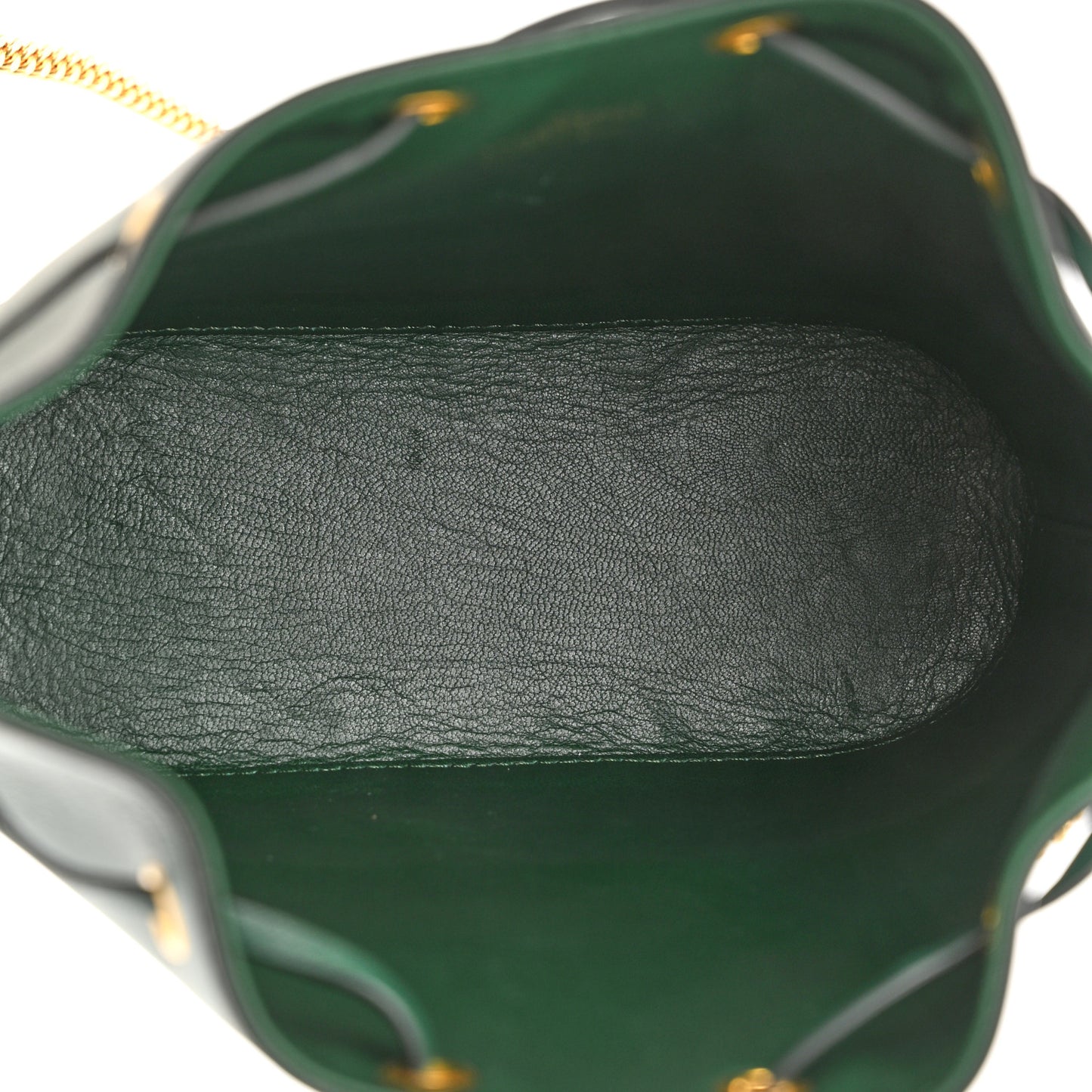 Nappa Mini VLogo Signature Chain Bucket Bag English Green