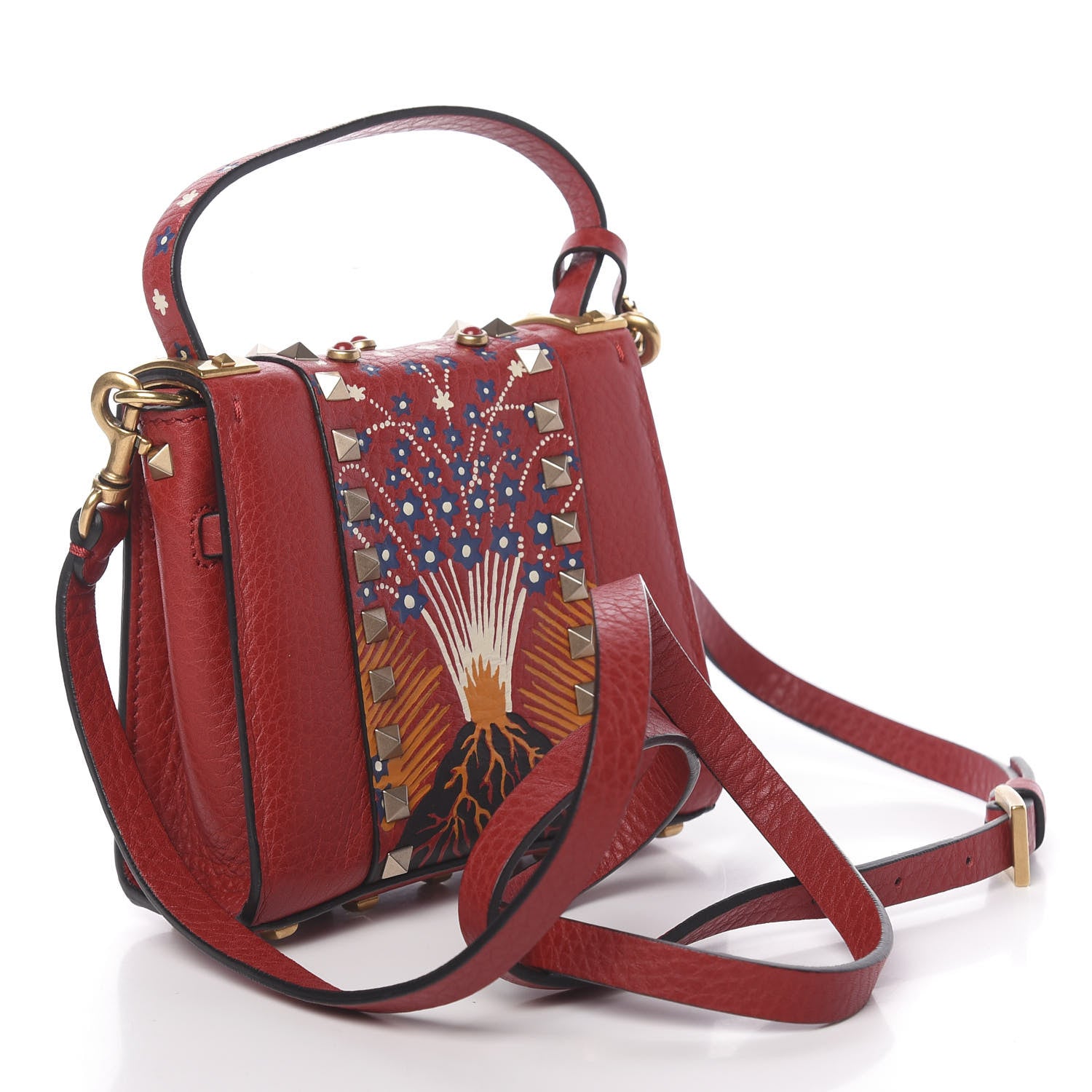 Valentino Garavani Grained Calfskin Enchanted Wonderland Micro My Rockstud Frame Bag Rosso Valentino 3 of 9