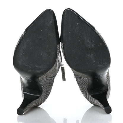 Chanel Micro Sequins Cap Toe Short Ankle Boots 37 Silver 5 of 8