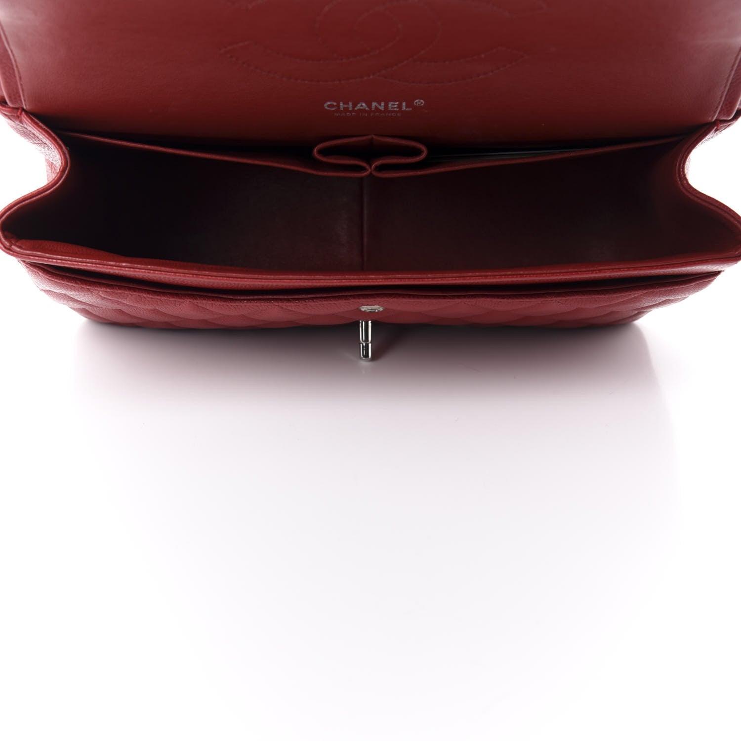 Chanel Caviar Quilted Jumbo Double Flap Red 5 of 12