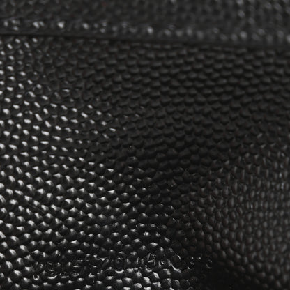 Saint Laurent Grain De Poudre Matelasse Chevron Monogram Zipped Card Case Black 7 of 10