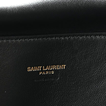 Saint Laurent Smooth Calfskin Suede Medium Reversible Monogram Kate Satchel Black 10 of 17