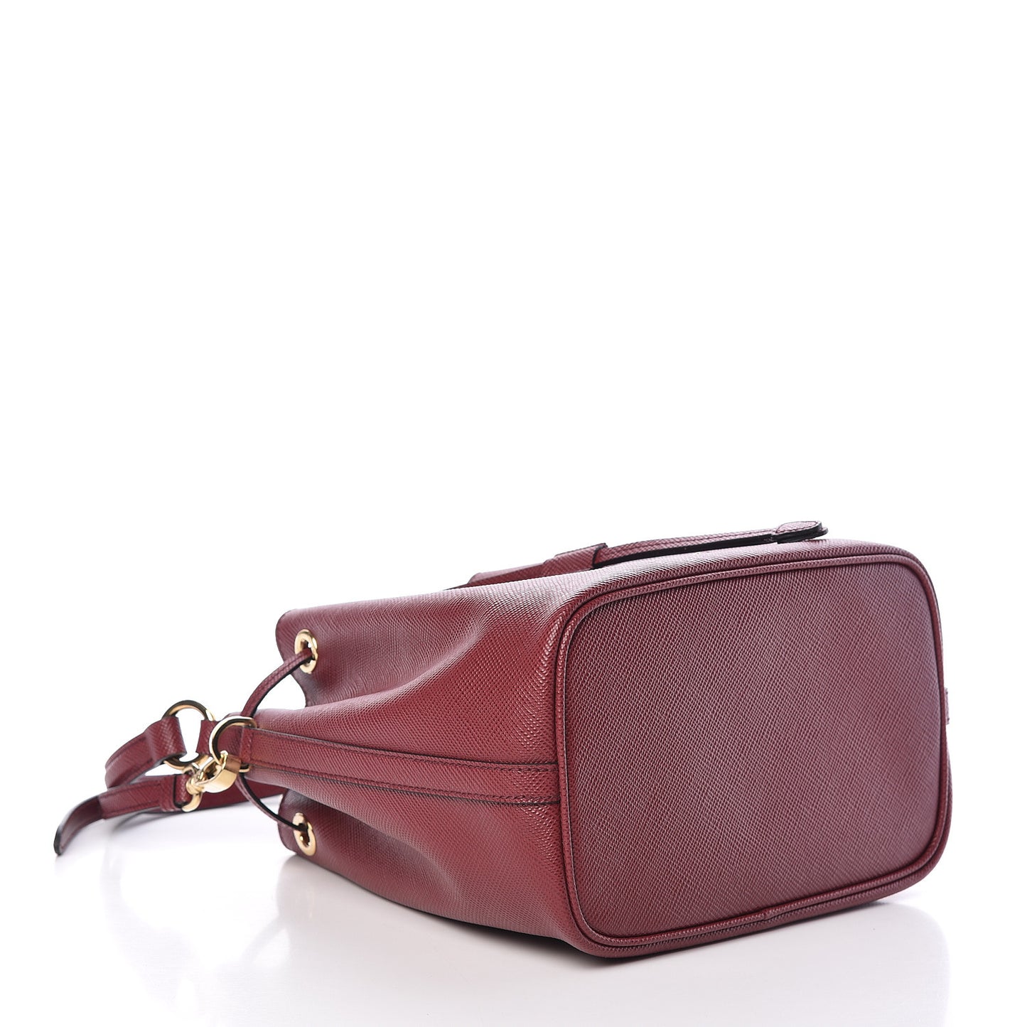 Saffiano Cuir Bucket Bag Cerise