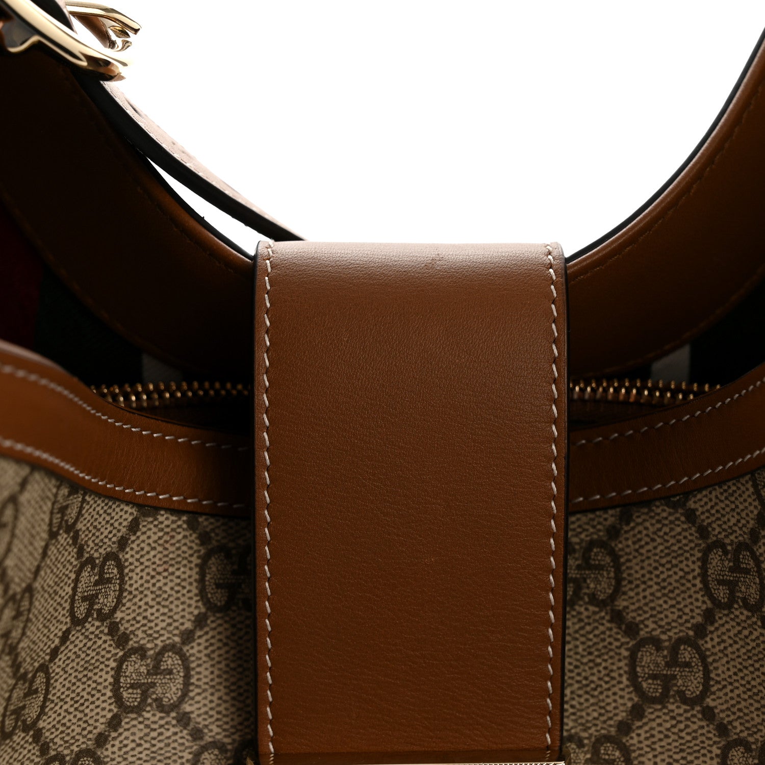 Gucci GG Icon Monogram Padlock Shoulder Bag Beige Dark Brown 14 of 15