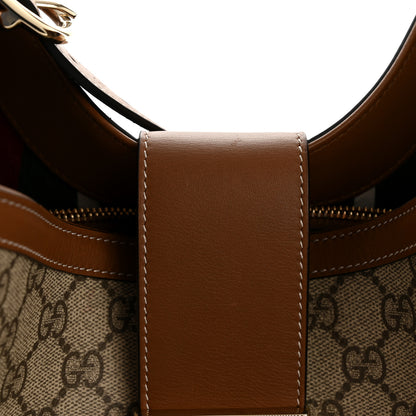 Gucci GG Icon Monogram Padlock Shoulder Bag Beige Dark Brown 14 of 15