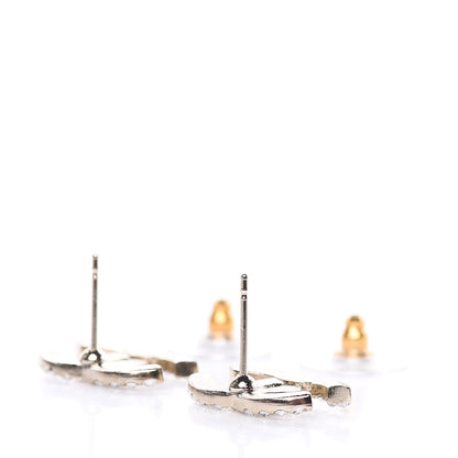 Chanel Crystal CC First Class Stud Earrings Gold 4 of 5