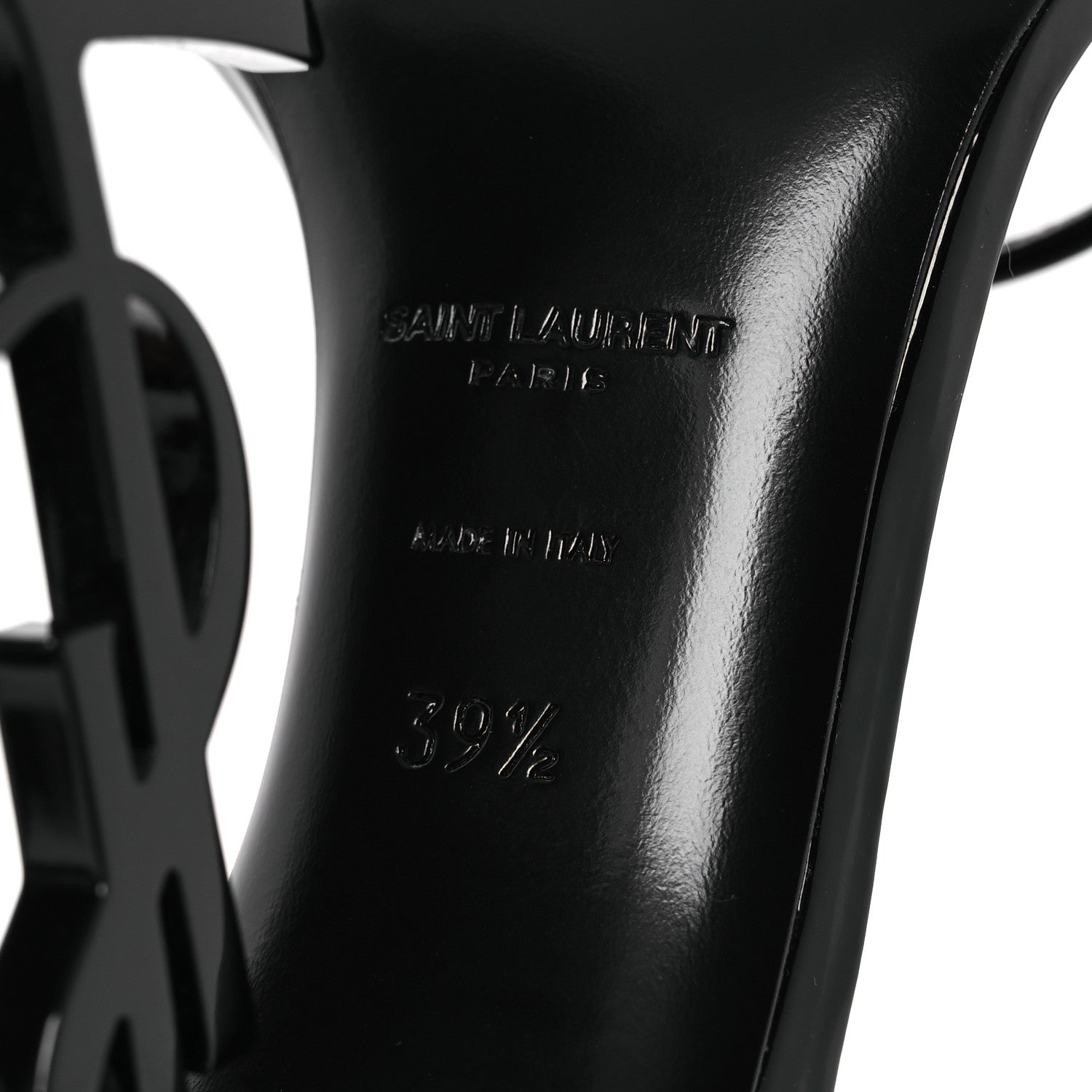 Saint Laurent Patent Calfskin Opyum 110 Sandals 39.5 Black 8 of 11