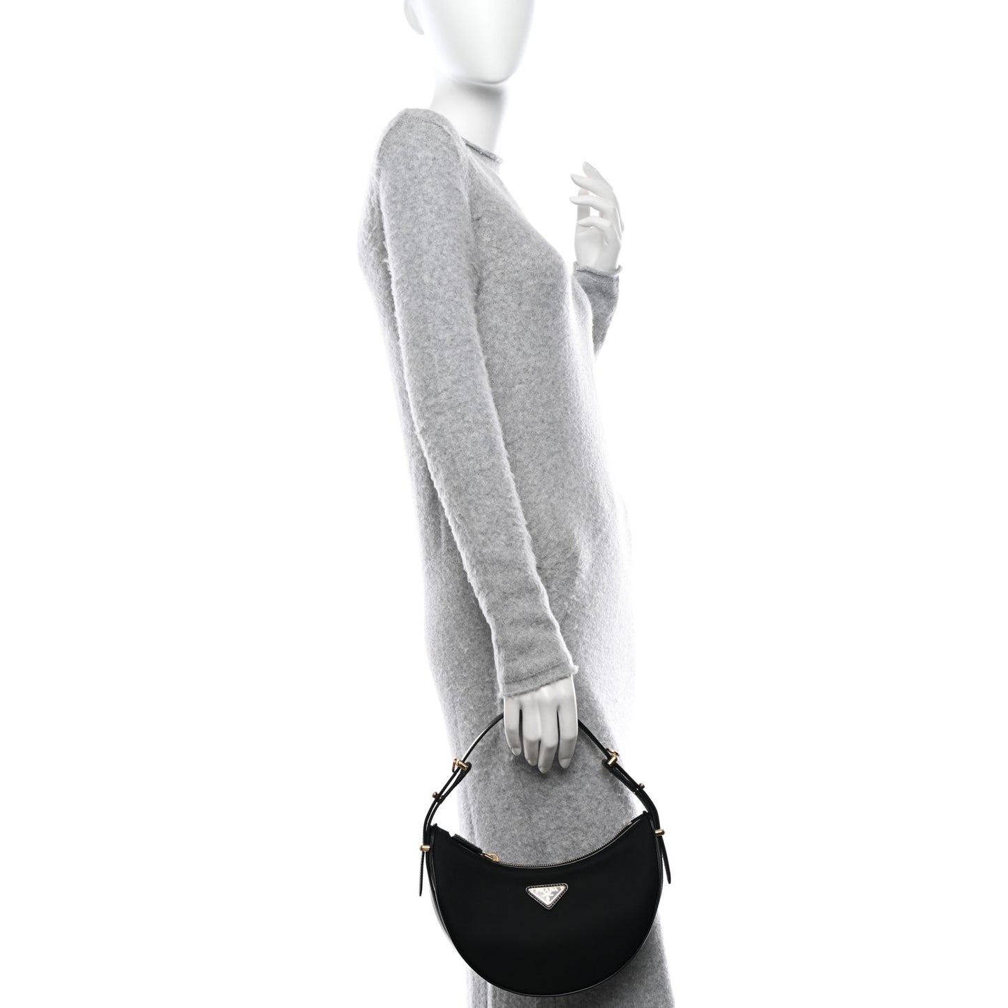 Re-Nylon Spazzolato Arque Shoulder Bag Black