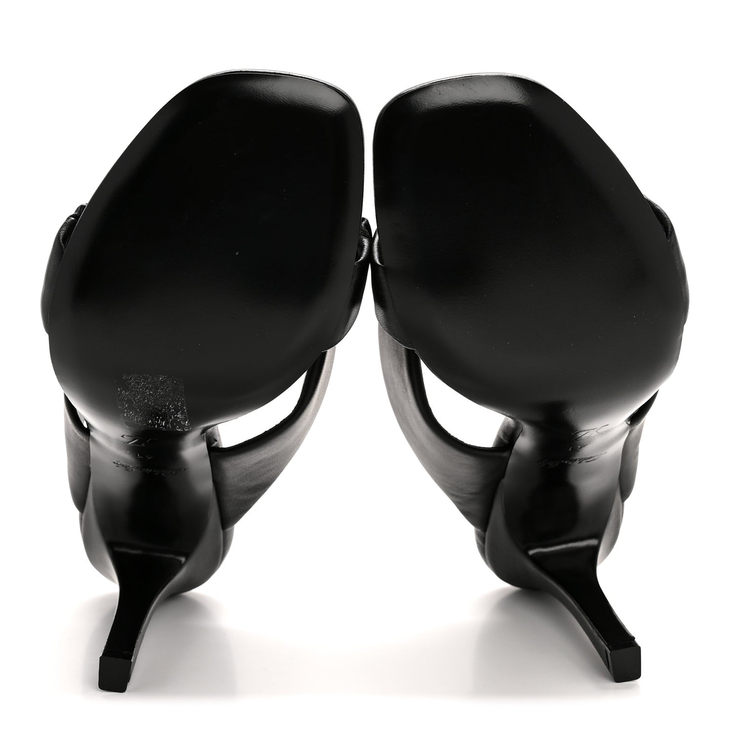 Lambskin Drapy Heel Mules 41 Black