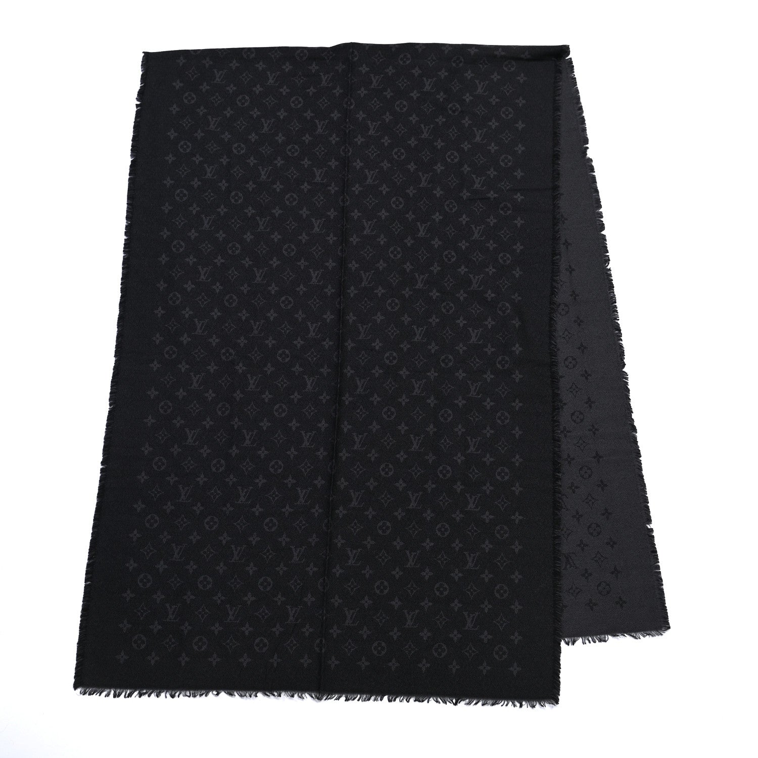 Louis Vuitton Cotton Monogram Shawl Gray 2 of 4