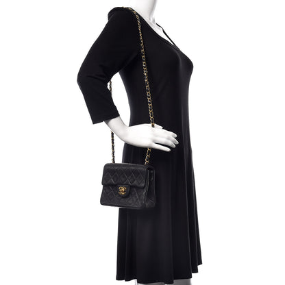 Chanel Lambskin Quilted Mini Square Flap Black 2 of 10