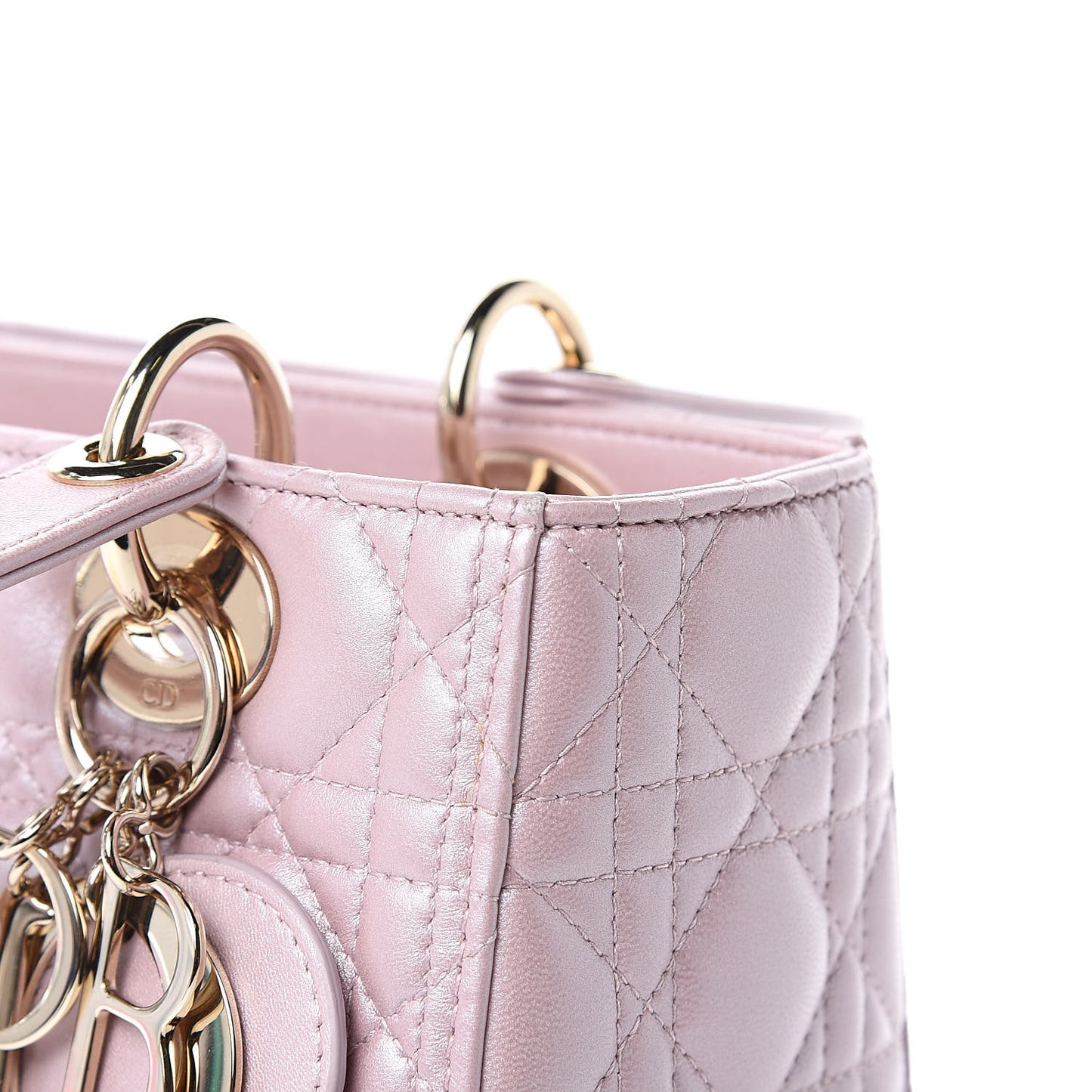 Pearly Lambskin Cannage Medium Lady Dior Lotus