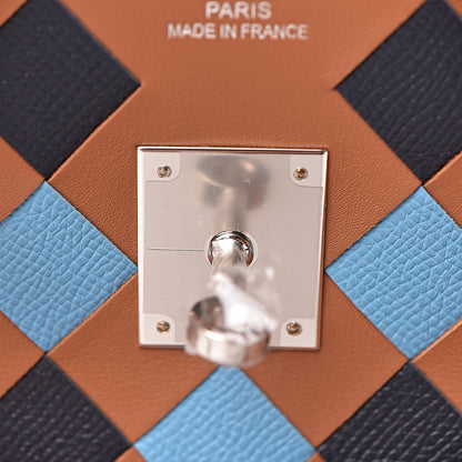 Hermes Swift Epsom Tressage Birkin 35 Gold Bleu du Nord Bleu Indigo 23 of 33