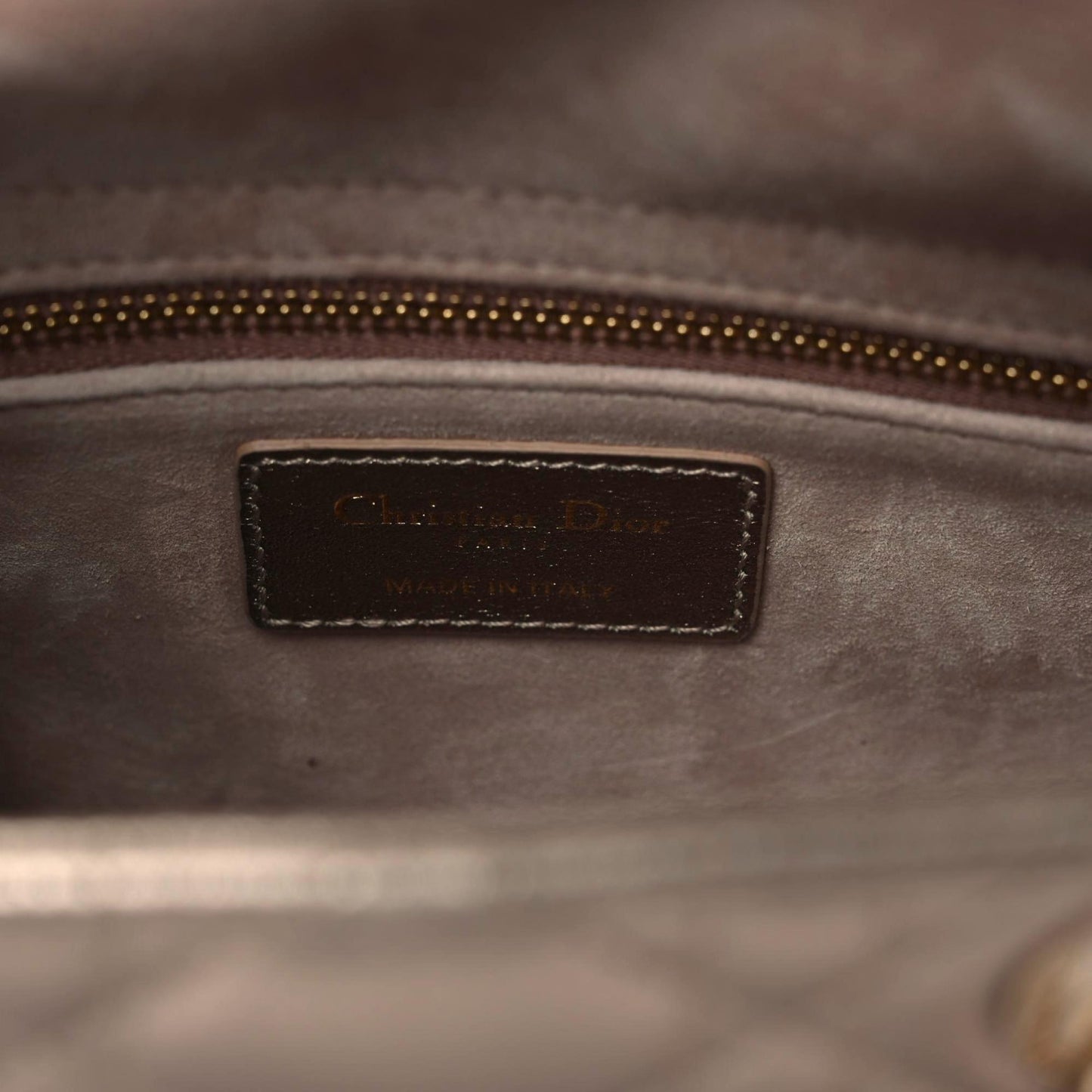 Metallic Calfskin Cannage Small My ABCDior Lady Dior Gold