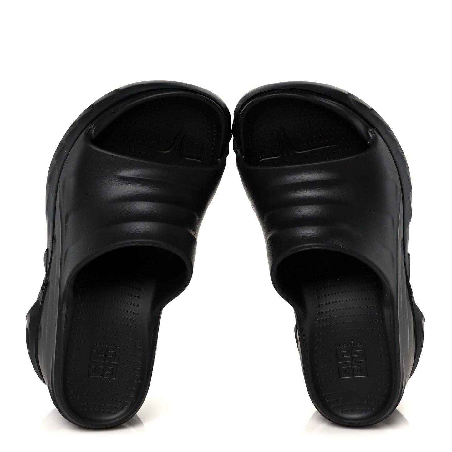 Rubber Marshmallow Wedge Sandals 37 Black