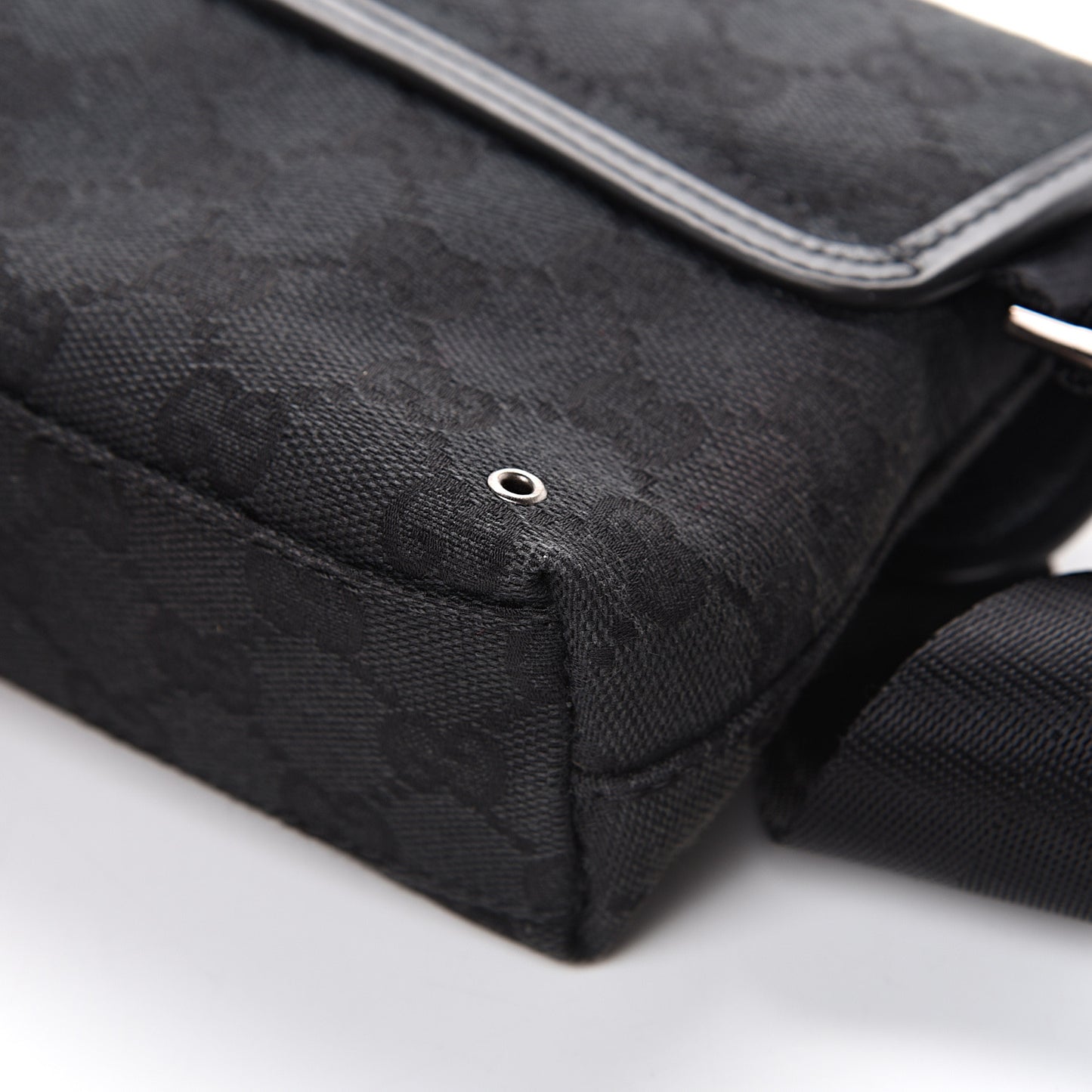 GG Monogram Web Flight Belt Bag Black
