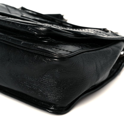 Saint Laurent Crinkled Calfskin Matelasse Monogram Medium Niki Chain Satchel Black 11 of 12