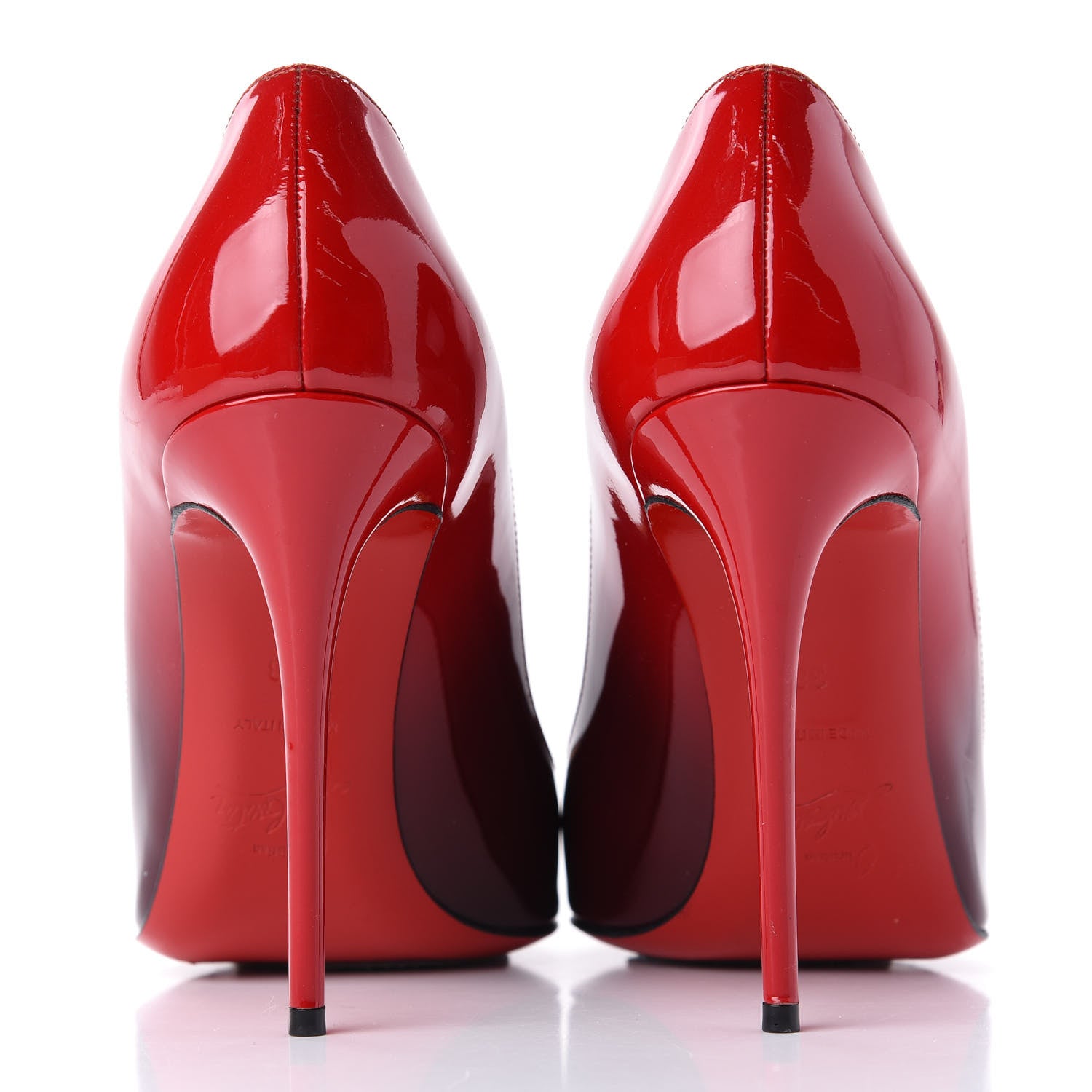 Christian Louboutin Patent Degrade Pigalle Follies 100 Pumps 38 Black Red 7 of 14