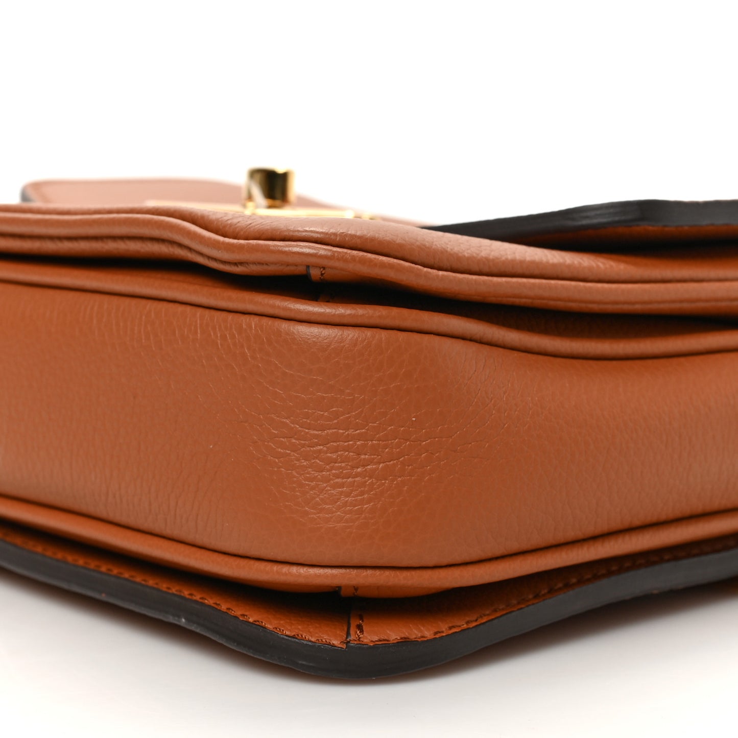 Grained Calfskin Lockme Oxford Cognac