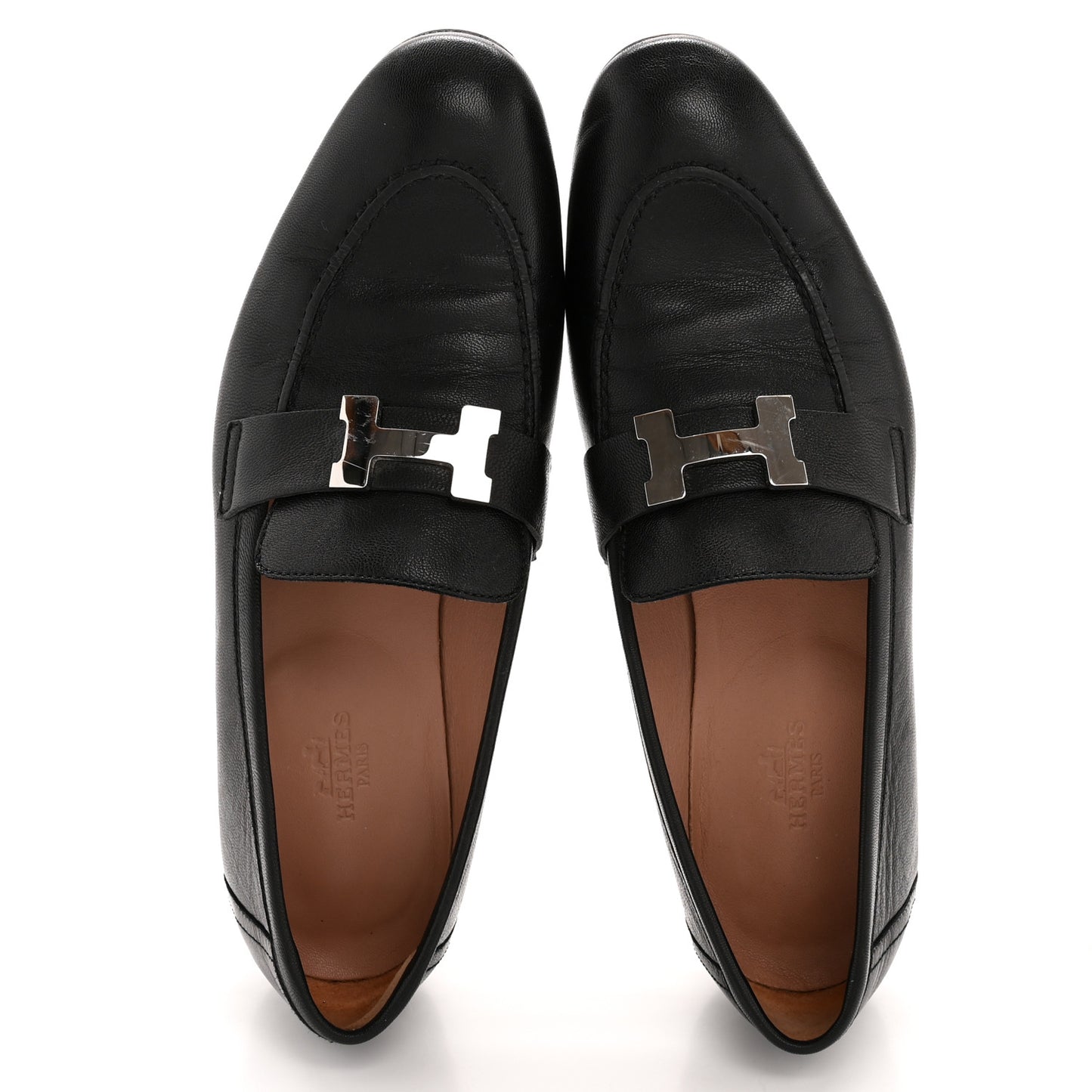 Goatskin Womens Paris Loafers 37 Black