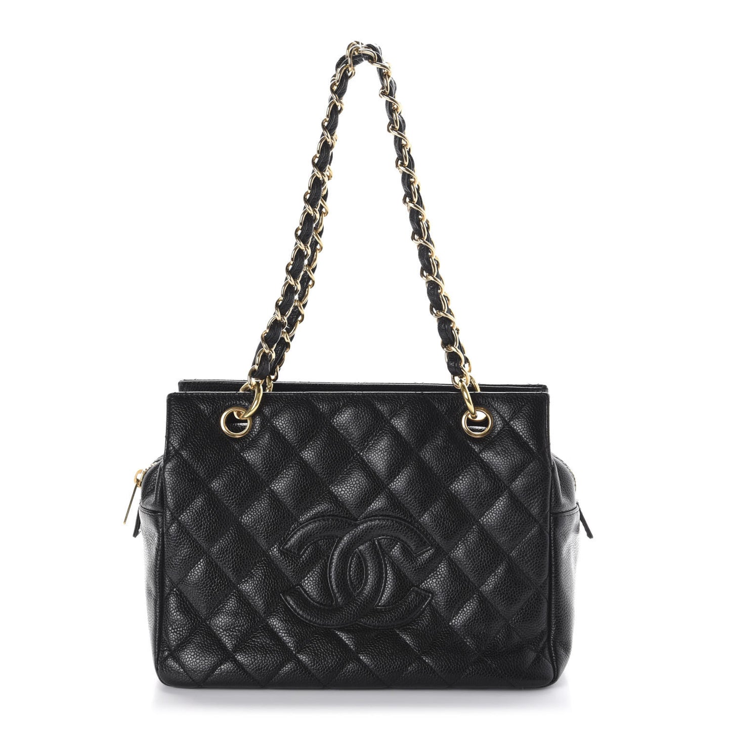 Caviar Quilted Petit Timeless Tote PTT Black