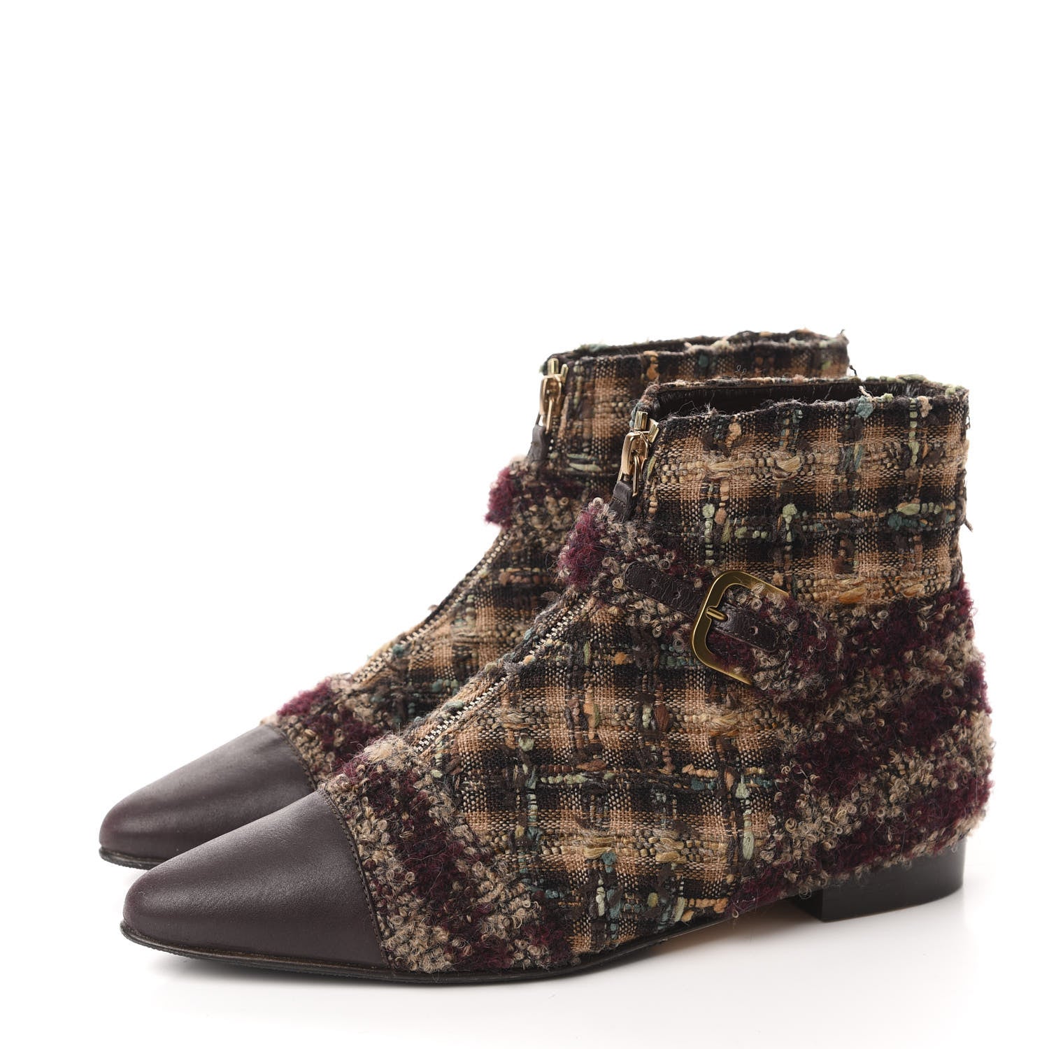 Chanel Tweed Pointed Toe CC Short Boots 36.5 Multicolor 3 of 9