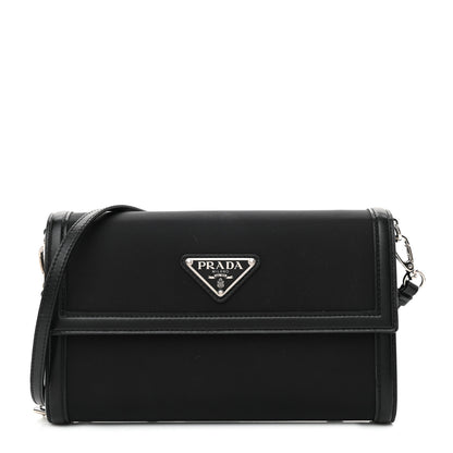 Prada Tessuto Nylon Vitello Wallet on Strap Black 1 of 8