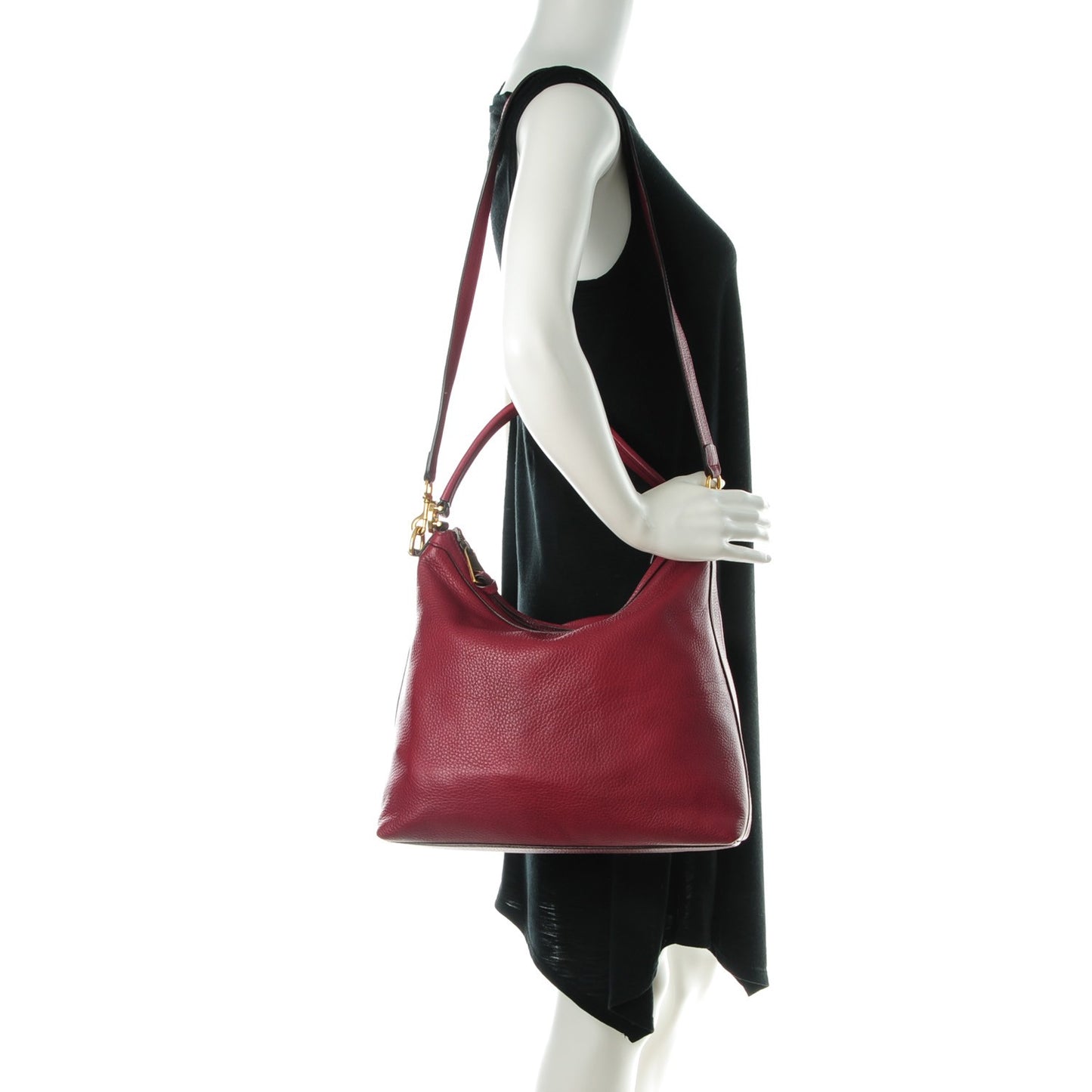 Pebbled Calfskin Small Miss GG Hobo Red
