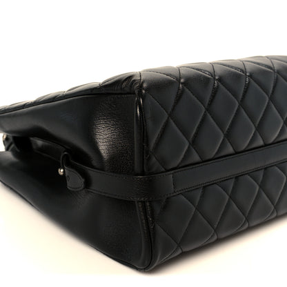 Chanel Metallic Goatskin Quilted Small City Rock Shopping Tote Black 9 of 10