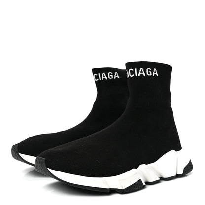 Balenciaga Neoprene Knit Mens Hi Speed Sneakers 43 Black White 3 of 8