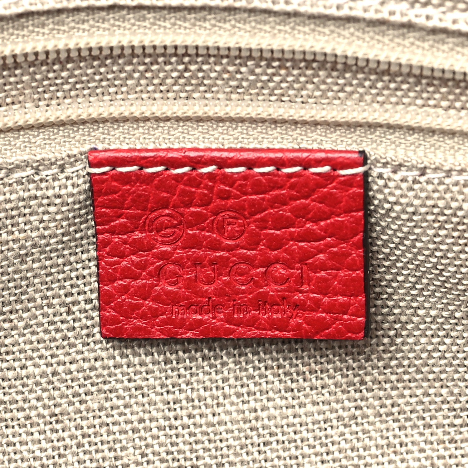 Gucci Dollar Calfskin Medium Interlocking G Top Handle Shoulder Bag Red 6 of 10