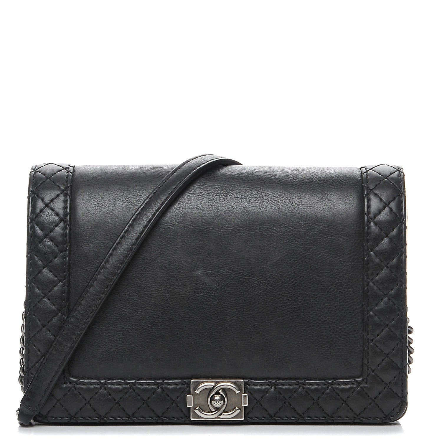 Chanel Calfskin Small Boy Reverso Flap Black 1 of 7
