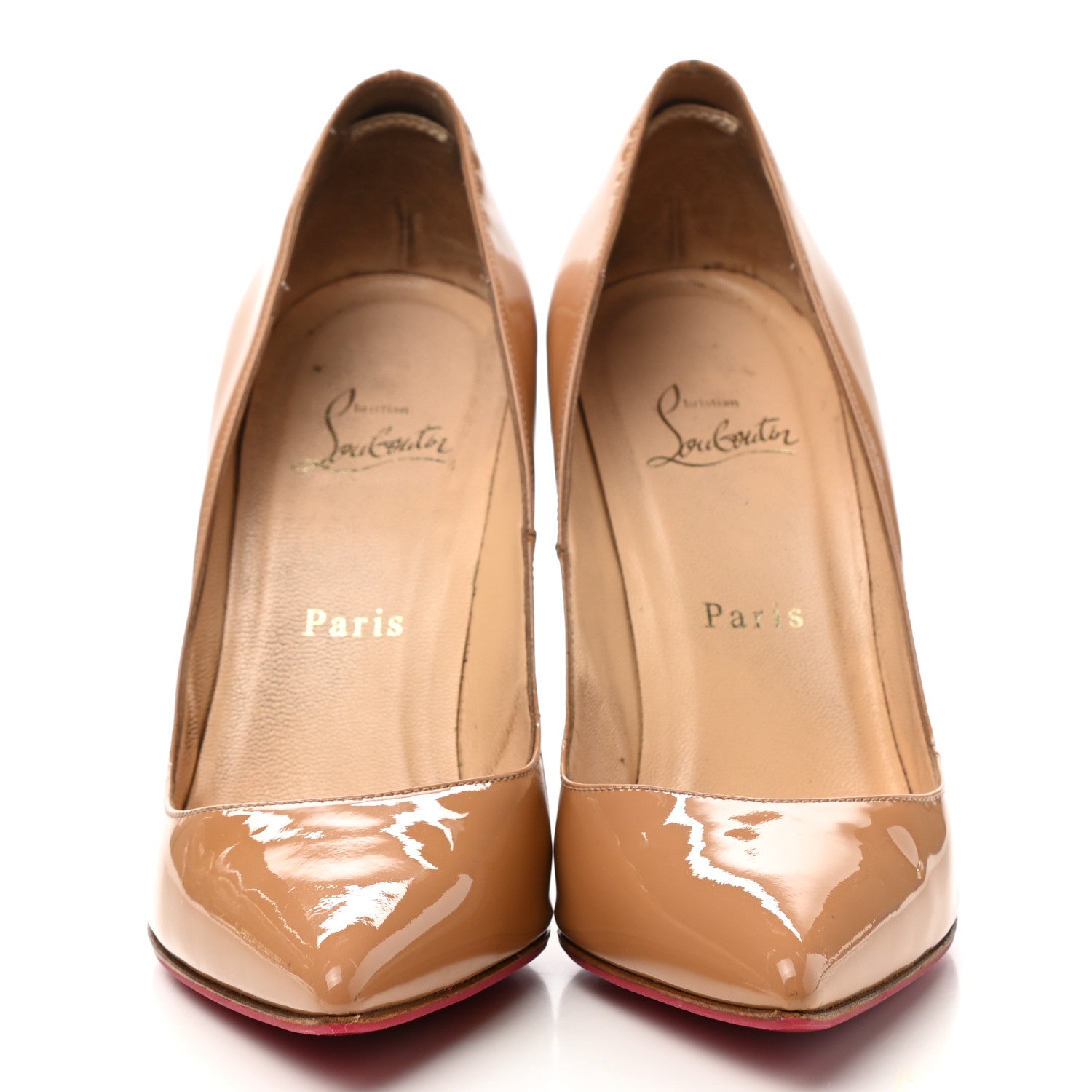 Christian Louboutin Patent Pigalle 100 Pumps 38 Nude 2 of 8