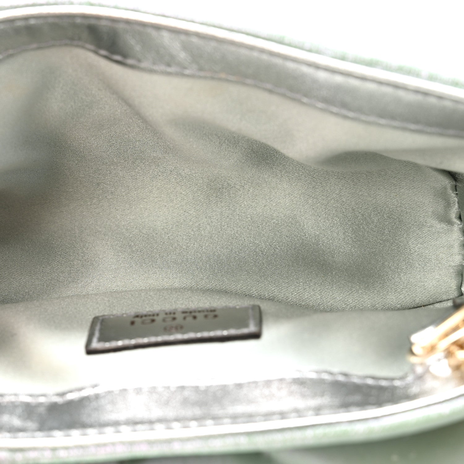 Gucci Iridescent Nappa Chevron Matelasse Super Mini GG Marmont Shoulder Bag Green Iridescent 5 of 11