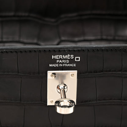Hermes Matte Alligator Kelly Retourne 25 Black 6 of 15
