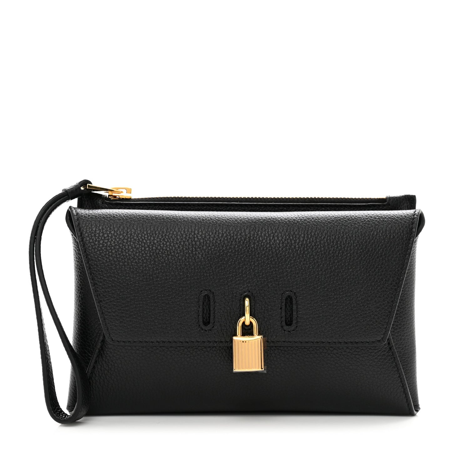 Calfskin Large Padlock Multifunction Wallet Black