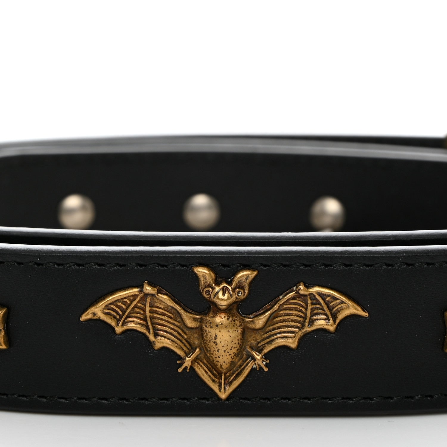 Gucci Calfskin Star Studded Torchon Double G Belt 90 36 Black 6 of 6