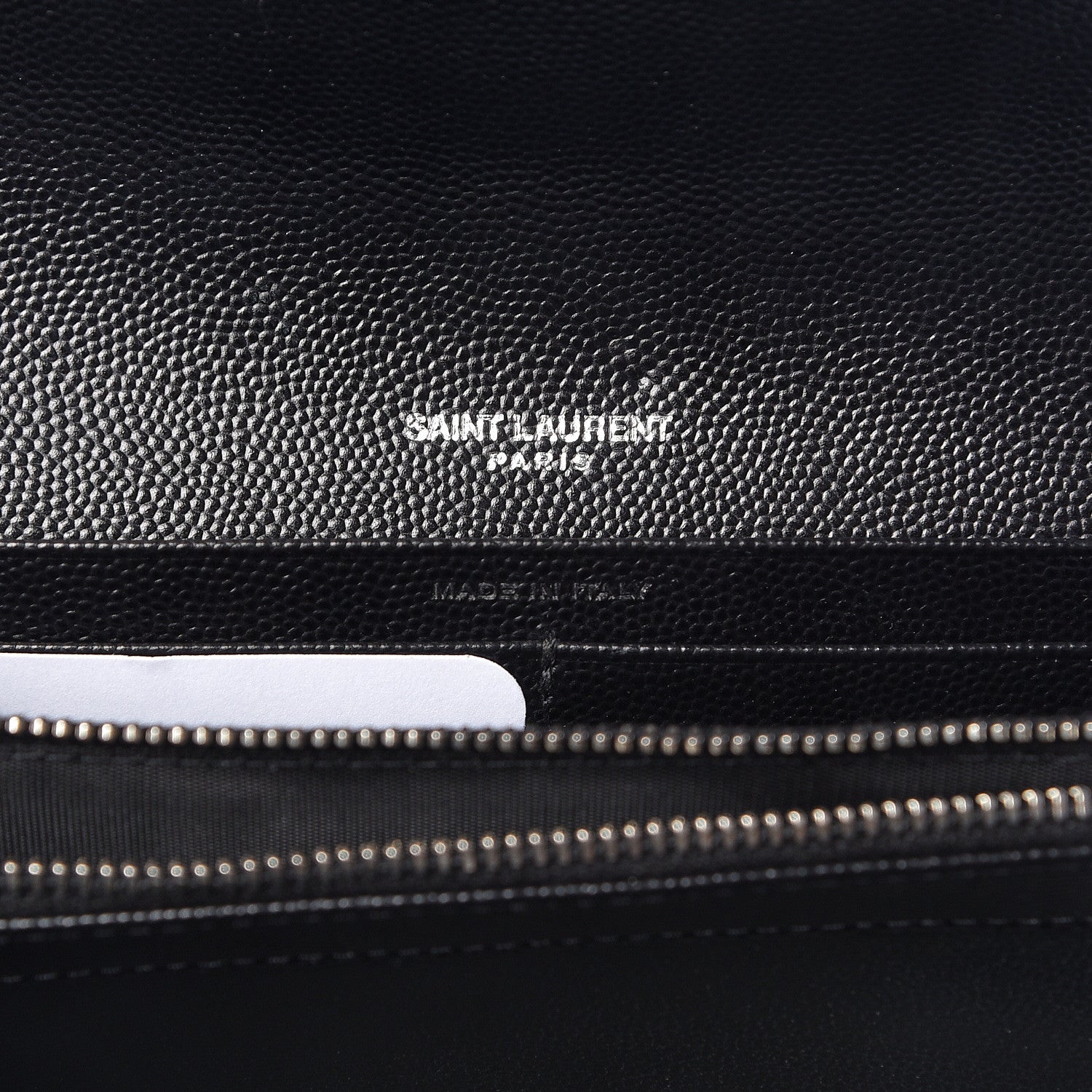 Saint Laurent Grain De Poudre Matelasse Chevron Monogram Flap Wallet Black 6 of 7