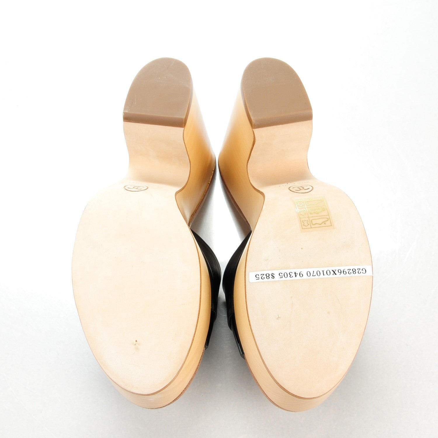 Chanel Calfskin Patent Wood CC Mules 37 Black 5 of 7