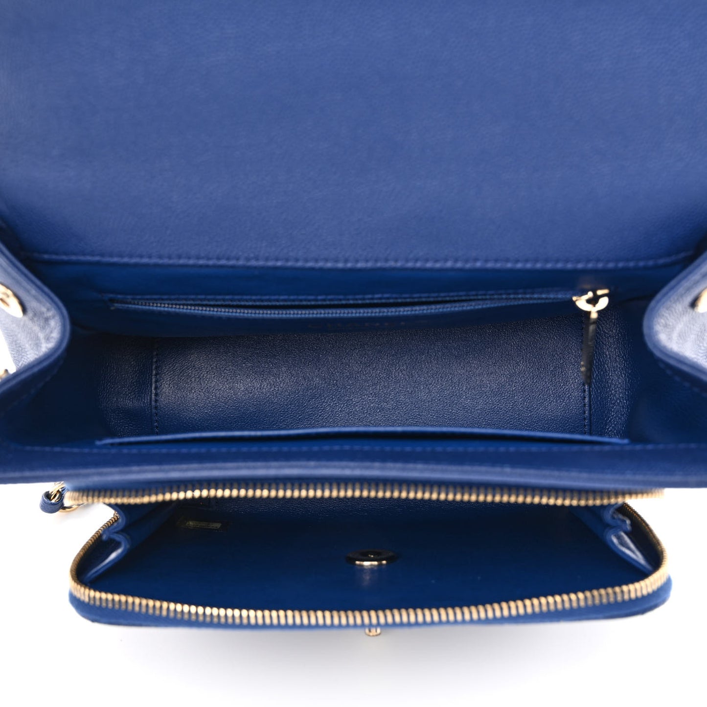 Caviar Quilted Medium Business Affinity Flap Dark Blue