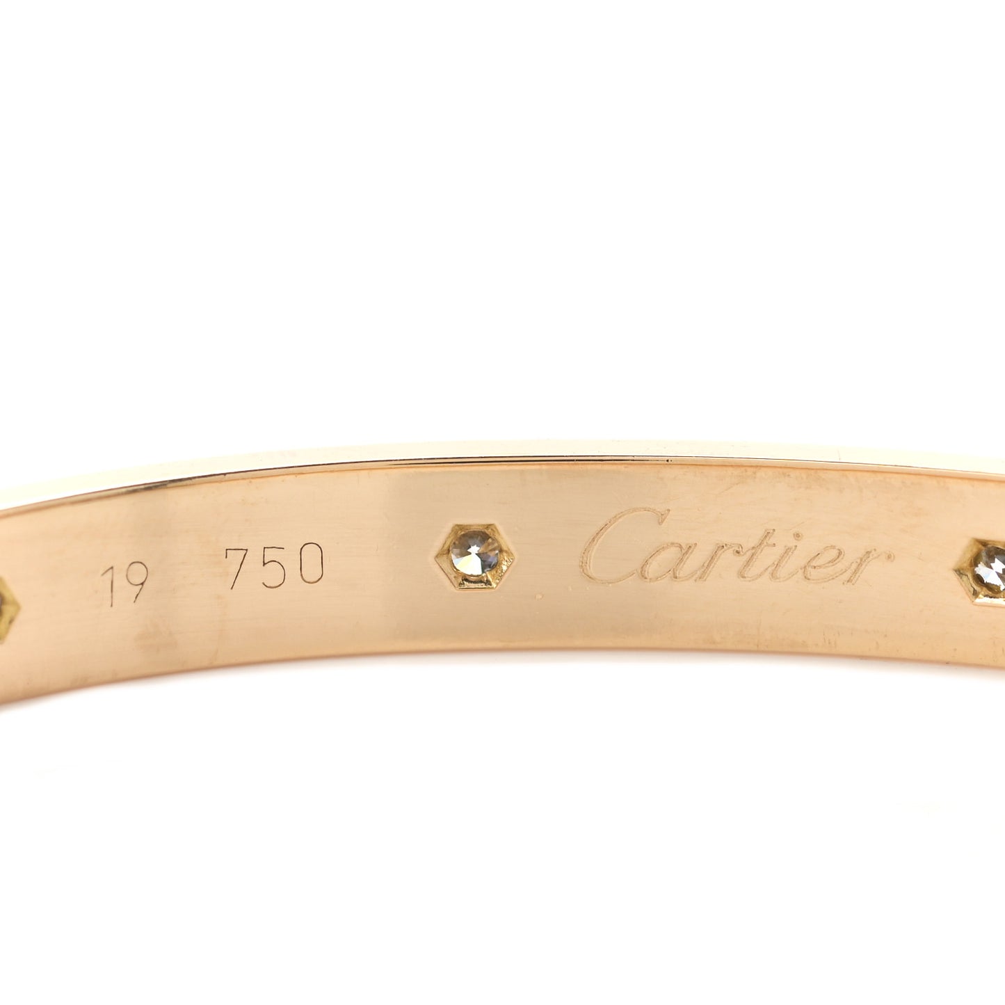 18K Yellow Gold 10 Diamond LOVE Bracelet 19