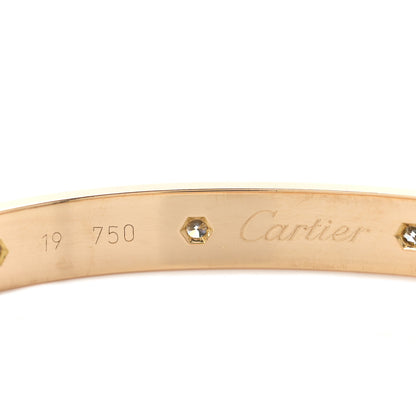 Cartier 18K Yellow Gold 10 Diamond LOVE Bracelet 19 4 of 6