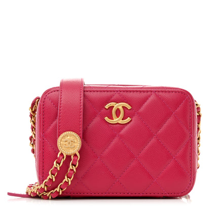 Chanel Caviar Quilted Twist Your Buttons Clutch With Chain Fuchsia 1 of 10
