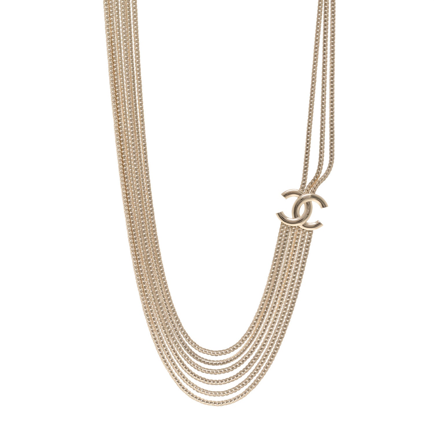 Chanel Metal Chain CC Choker Light Gold 1 of 6