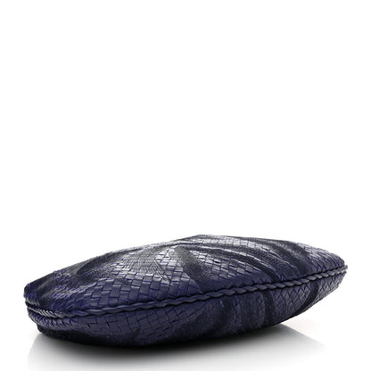Bottega Veneta Embroidered Nappa Intrecciato Large Veneta Hobo Atlantic 4 of 13